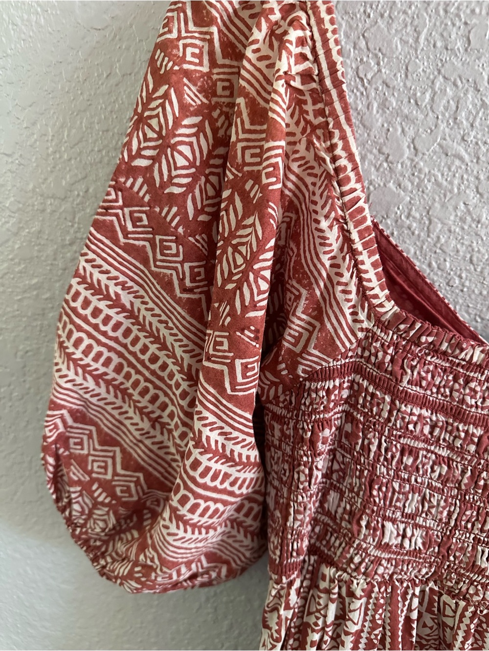 Cleobella Joely Midi Dress Terracotta and Ivory Southwestern Geometric Print - Picture 5 of 12